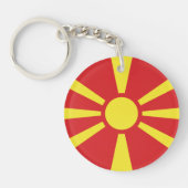 Vlag Noord-Macedonië Sleutelhanger (Voorkant)