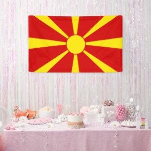 vlag Noord-Macedonië Spandoek