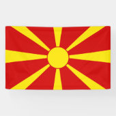 vlag Noord-Macedonië Spandoek (Horizontaal)