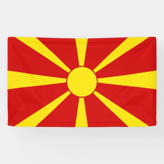 vlag Noord-Macedonië Spandoek (Horizontaal)