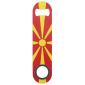 Vlag Noord-Macedonië Speed Flessenopener (Achterkant)