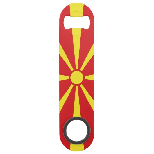 Vlag Noord-Macedonië Speed Flessenopener (Achterkant)