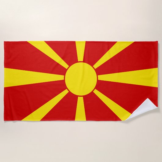 vlag Noord-Macedonië Strandlaken (Voorkant)