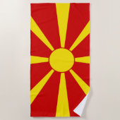 vlag Noord-Macedonië Strandlaken (Voorkant)