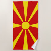 Vlag Noord-Macedonië Strandlaken (Voorkant)