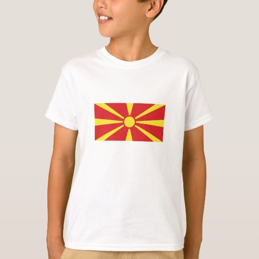 Vlag Noord-Macedonië T-shirt (Voorkant)