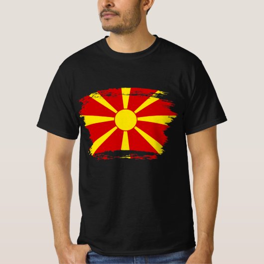 vlag Noord-Macedonië T-shirt (Voorkant)