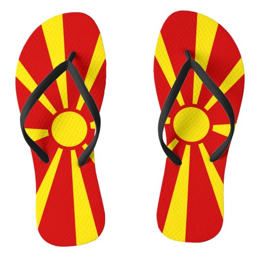 Vlag Noord-Macedonië Teenslippers (Voetbed)