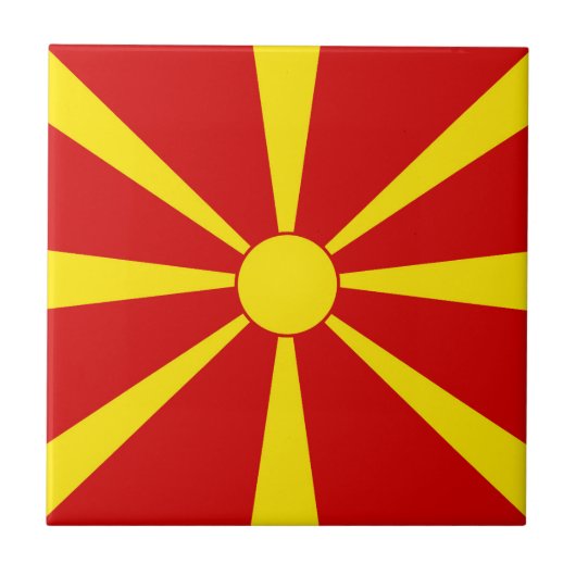 vlag Noord-Macedonië Tegeltje (Voorkant)