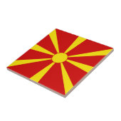 vlag Noord-Macedonië Tegeltje (Zijkant)