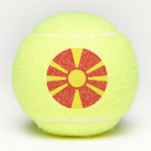 Vlag Noord-Macedonië Tennisballen (Voorkant)