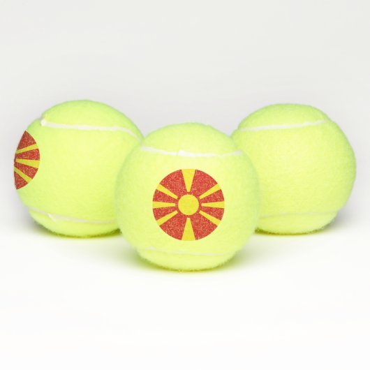 Vlag Noord-Macedonië Tennisballen (Multi)