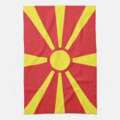 Vlag Noord-Macedonië Theedoek (Verticaal)
