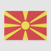 Vlag Noord-Macedonië Tissuepapier (Voorkant)
