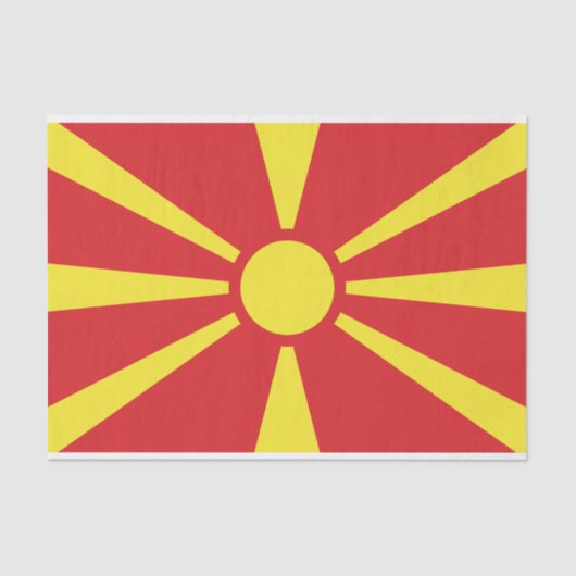 Vlag Noord-Macedonië Tissuepapier (Voorkant)