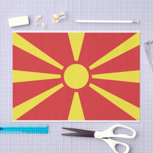 Vlag Noord-Macedonië Tissuepapier (Craft)