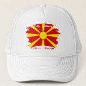 vlag Noord-Macedonië Trucker Pet (Voorkant)