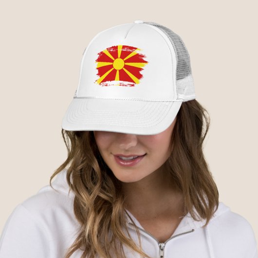vlag Noord-Macedonië Trucker Pet (In situ)
