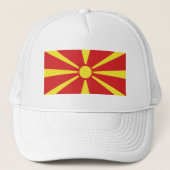 Vlag Noord-Macedonië Trucker Pet (Voorkant)