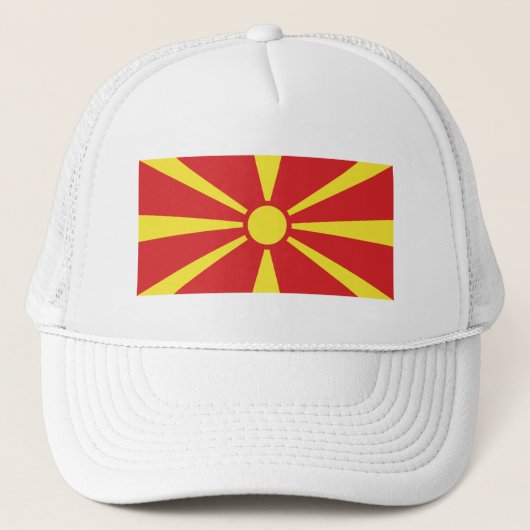 Vlag Noord-Macedonië Trucker Pet (Voorkant)