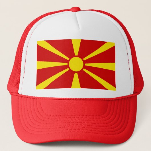 Vlag Noord-Macedonië Trucker Pet (Voorkant)