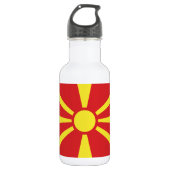 Vlag Noord-Macedonië Waterfles (Voorkant)