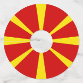 vlag Noord-Macedonië Wijnglaslabel (Voorkant)