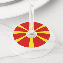 vlag Noord-Macedonië Wijnglaslabel