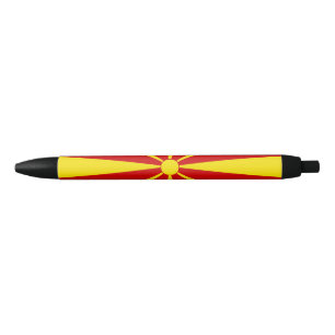 vlag Noord-Macedonië Zwarte Inkt Pen