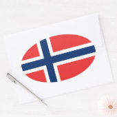 Vlag Noorwegen/Noorwegen Ovale Sticker (Envelop)