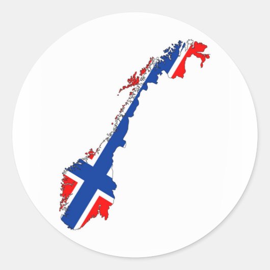 vlag noorwegen ronde sticker (Voorkant)