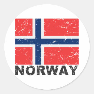  vlag Noorwegen Ronde Sticker