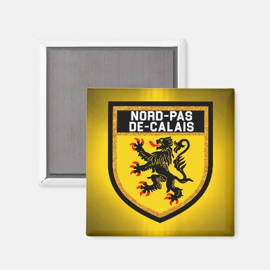 Vlag Nord-Pas-de-Calais Magneet (Voorkant / Achterkant)