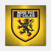 Vlag Nord-Pas-de-Calais Magneet (Voorkant)