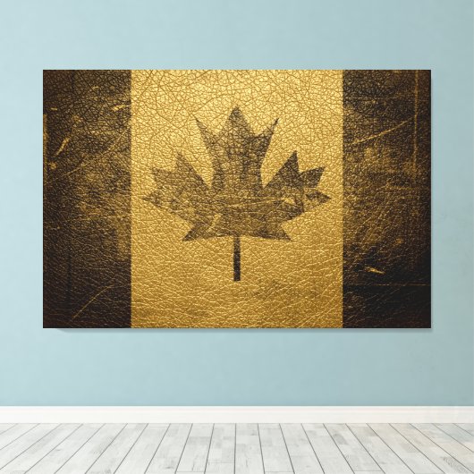  vlag nr. 3 van Canada Canvas Afdruk (Insitu (Houten vloer))