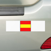 vlag nummer 1 1 letter van het maritieme alfabet bumpersticker (Op auto)