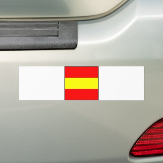 vlag nummer 1 1 letter van het maritieme alfabet bumpersticker (Op auto)