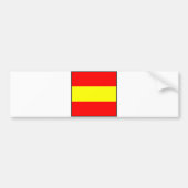 vlag nummer 1 1 letter van het maritieme alfabet bumpersticker (Voorkant)