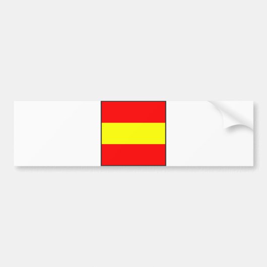 vlag nummer 1 1 letter van het maritieme alfabet bumpersticker (Voorkant)