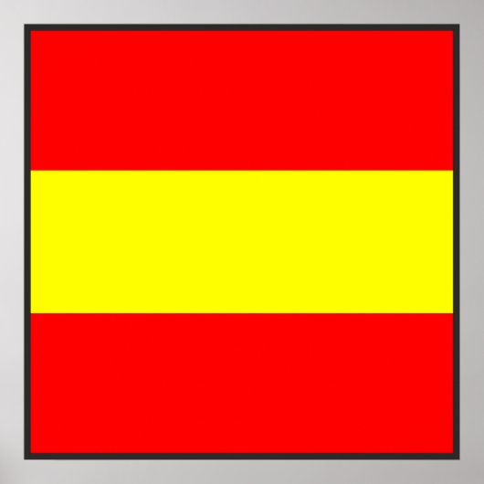 vlag nummer 1 1 letter van het maritieme alfabet poster (Voorkant)