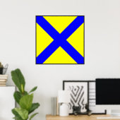vlag nummer vijf 5 letter van het maritieme alfabe poster (Thuiskantoor)