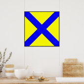vlag nummer vijf 5 letter van het maritieme alfabe poster (Keuken)