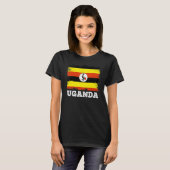 vlag Oeganda: Retro vlag Ugandese T-shirt (Voorkant volledig)