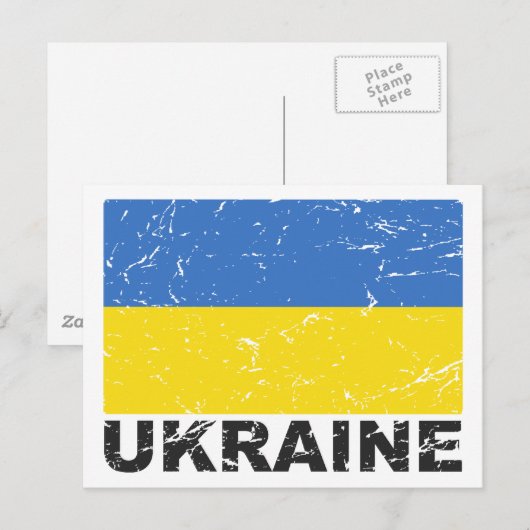  vlag Oekraïne Briefkaart (Voorkant / Achterkant)