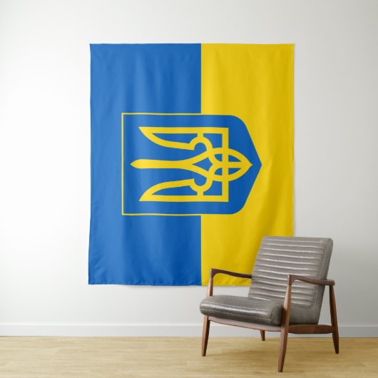 Vlag Oekraïne en Oekraïne, tapijten van Tryglav/sp Wandkleed (In situ)