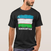  vlag Oezbekistan - Retro vlag Oezbekistan T-shirt (Voorkant)