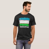  vlag Oezbekistan - Retro vlag Oezbekistan T-shirt (Voorkant volledig)