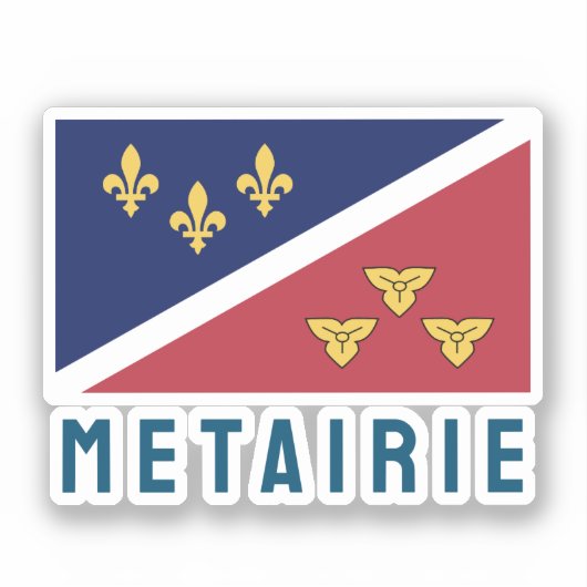 Vlag (officieus) van Metairie, Louisiana Sticker (Voorkant)