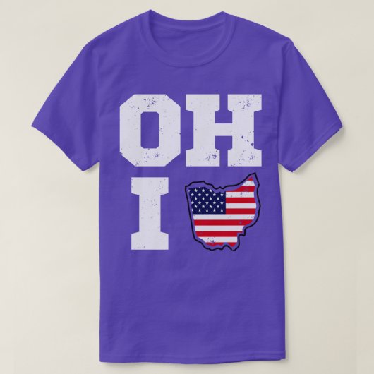 Vlag Ohio Map T-shirt (Design voorkant)