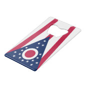 Vlag Ohio-staat Creditkaart Flessenopener (Voorkant Gekanteld)